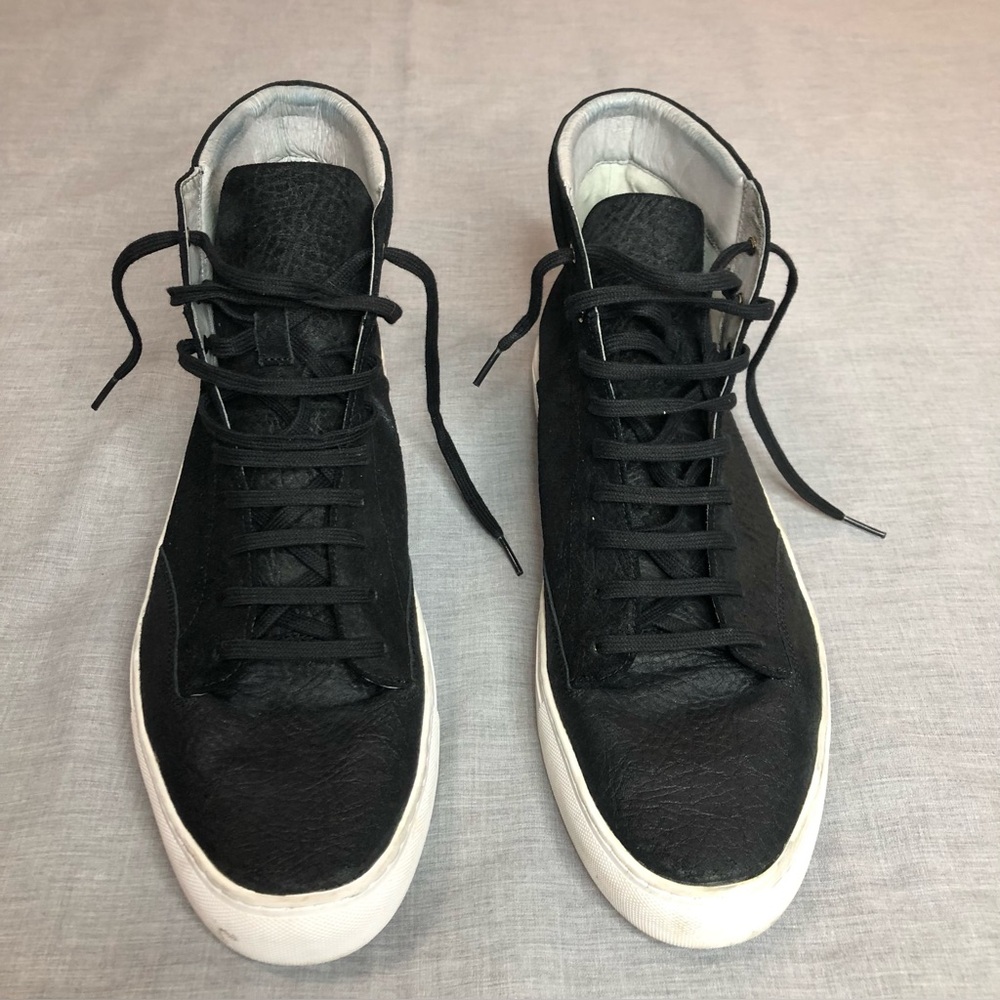 TCG Porter TCG-SS19-POR-BLK Mens Black Leather Sneakers Sz EU 50 / US 16.5-17